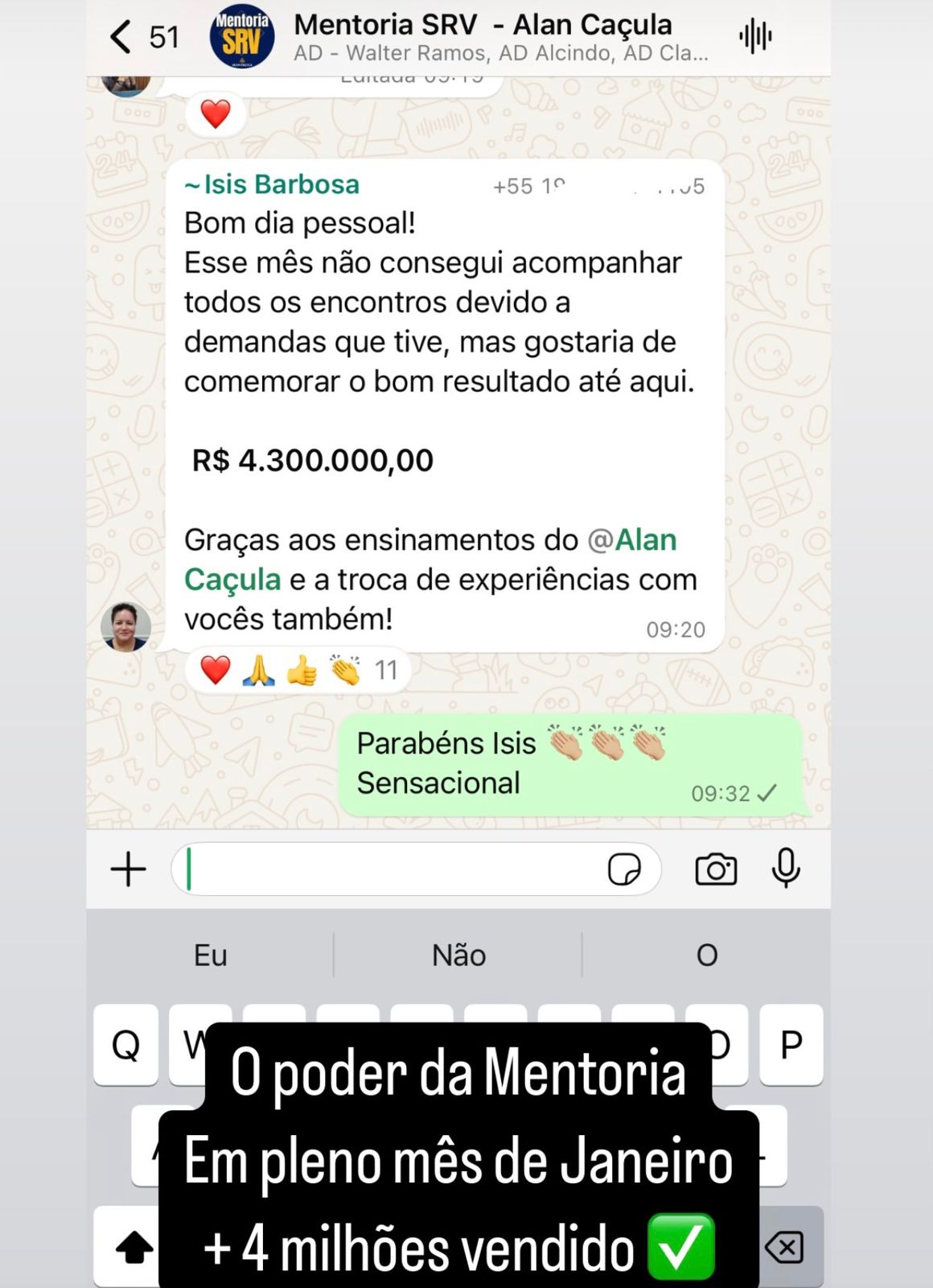 Isis R$4,3 milhões